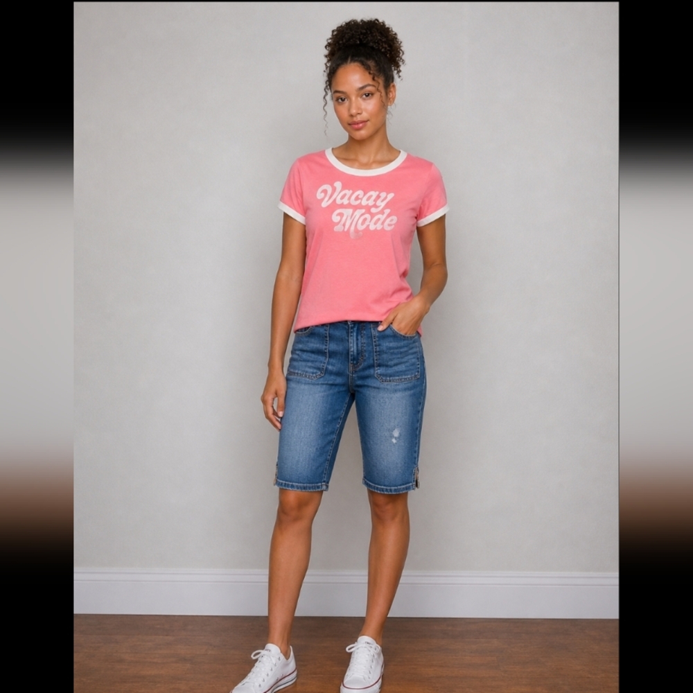 SUNDRY Vaycay Mode Short Sleeve Lightwieght Graphic Top 2 Medium